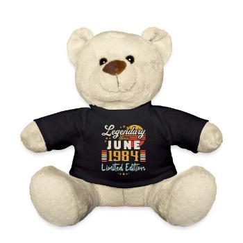 Vintage Geburtstag geboren im Juni 1984 - Teddy - Schwarz - Vorne