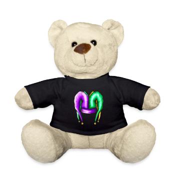 Jester Hat for Mardi Gras - Teddy Bear - black - Front