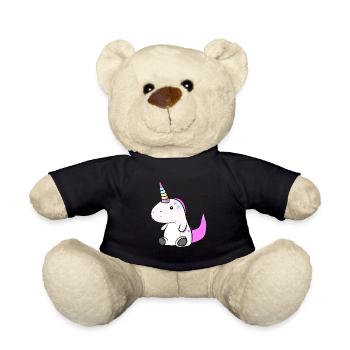 Dino Unicorn - Teddy Bear - black - Front