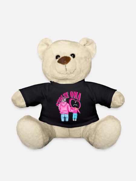 STOLZE OMA Enkelin schwarze Haare Herz Pink - Teddy - Schwarz