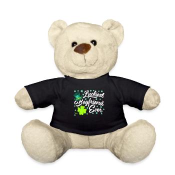 Luckiest Boyfriend ever Valentine's Day - Teddy Bear - black - Front