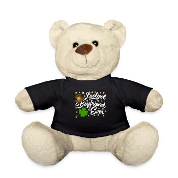 Luckiest Boyfriend ever Valentine's Day - Teddy Bear - black - Front