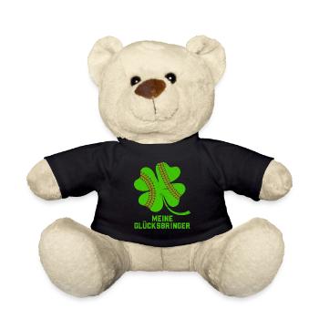 Meine Glücksbringer Baseball Kleeblatt - Teddy - Schwarz - Vorne