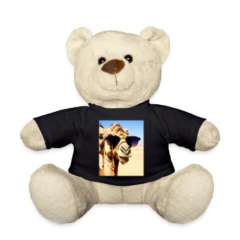 cool camel holiday selfie desert sunglasses comic - Teddy Bear - black - Front