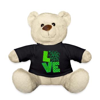 Fête de la Saint-Patrick Irlandais Love Clover - Nounours - noir - Devant
