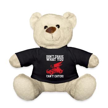 Sprint Car Racing Flag Vintage Racer Dirt Track - Teddy Bear - black - Front