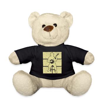 Banjo Banjo player Banjoist - Teddy Bear - black - Front