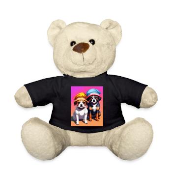 süßer kleiner süßer kleiner Hund mit Hut - Teddy - Schwarz - Vorne