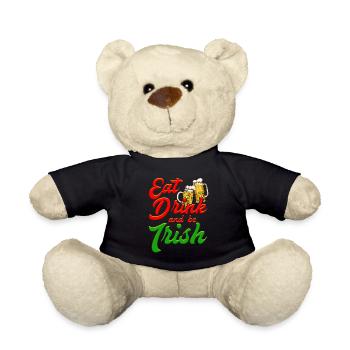 Eat Drink and be Irish Beer St. Patrick's Day - Teddy Bear - black - Front