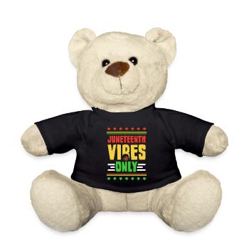 Only Juneteenth Vibes Black 1865 African American - Teddy Bear - black - Front