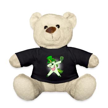 Dabbing Einhorn Kleeblatt St. Patrick's Day - Teddy - Schwarz - Vorne