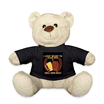 Lustiger Grill-Spruch I Grillen Motiv - Teddy - Schwarz - Vorne
