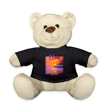 Bali sunset with declaration of love - Teddy Bear - black - Front