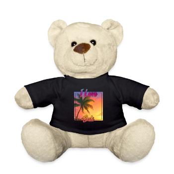 Bali sunset with declaration of love - Teddy Bear - black - Front