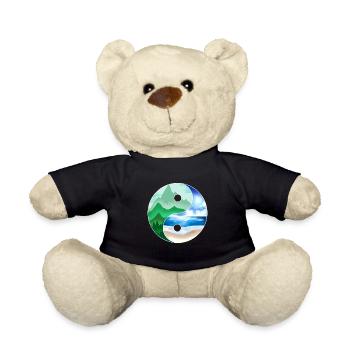 Logo Yin And Yang - Mountains And Ocean For Earth - Teddy - Schwarz - Vorne