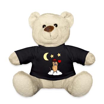 Peanut Grandpa Heaven Jensei's Death Cloud Reincarnation - Teddy Bear - black - Front