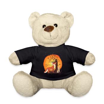 Soleil Hiver Neige Faune Renard Lapin Nature - Nounours - noir - Devant