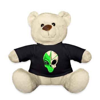 Cryptidcore Aesthetic Skull Alien Cryptid - Teddy - Schwarz - Vorne