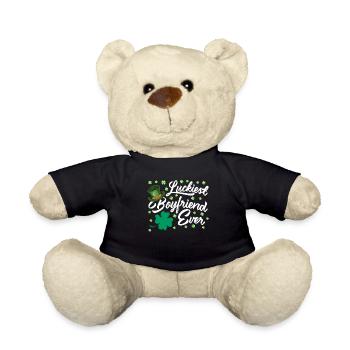 Luckiest Boyfriend ever Valentine's Day - Teddy Bear - black - Front