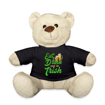 Eat Drink and be Irish Beer St. Patrick's Day - Teddy Bear - black - Front