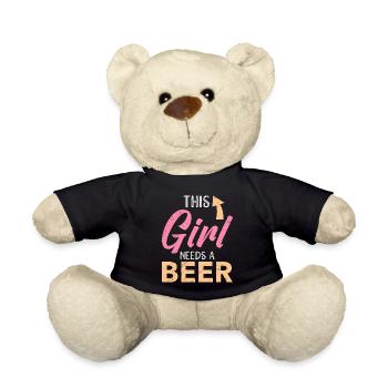 This Woman Needs a Beer Holiday Spring Break - Teddy Bear - black - Front