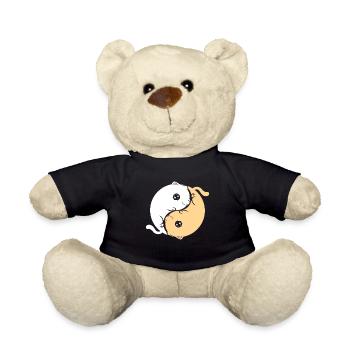 Yin And Yang Cats On Purrsday - Teddy Bear - black - Front