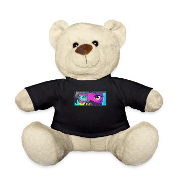 Cyber Aesthetic Anime Girl Eyes Retro Futurism - Teddy Bear - black - Front