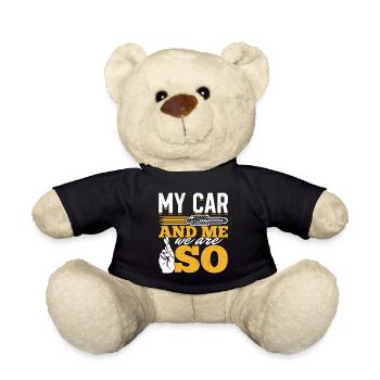 Mein Auto und ich , wir sind SO - PS Liebhaber - Teddy - Schwarz - Vorne