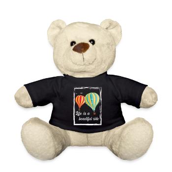 Heißluftballon & Ballon Fahrer Geschenk - Teddy - Schwarz - Vorne