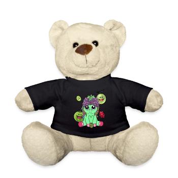 Mythical Creature Unicorn Exotic Fruit Fruits Vitamins - Teddy Bear - black - Front