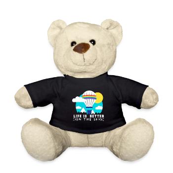 Heißluftballon & Ballon Fahrer Geschenk - Teddy - Schwarz - Vorne