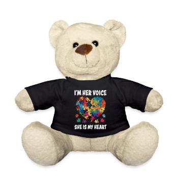 Autismus Menschen mit autistischem Kind - Teddy - Schwarz - Vorne