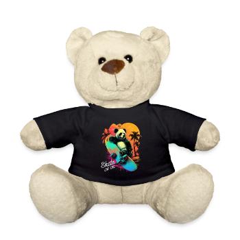 Cool Retro Panda Skateboard Neon Cadeau - Nounours - noir - Devant