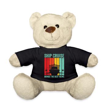 Funny Cruise Cruiser Cruise Ship Retro - Teddy Bear - black - Front