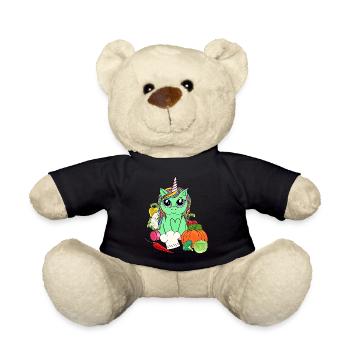 Bio Öko Einhorn Vitamine Gemüse Küche Vegetarisch - Teddy - Schwarz - Vorne