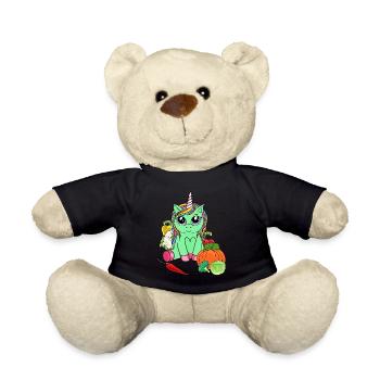 Organic Eco Unicorn Vitamins Vegetable Enjoyment Gardening - Teddy Bear - black - Front