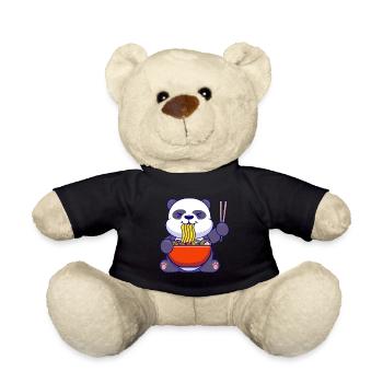 Panda Bär Ramen Esser Japanische Nudelsuppe Tier - Teddy - Schwarz - Vorne