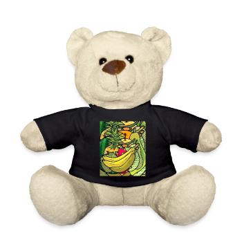Sommerzeit exotische saftige Früchte Obst Vitamine - Teddy - Schwarz - Vorne