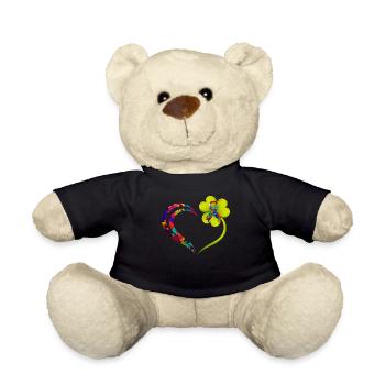 Autismus Bewusstsein Autisten Vielfalt - Teddy - Schwarz - Vorne