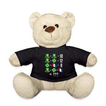 St Patrick's Day France Humor - Teddy Bear - black - Front