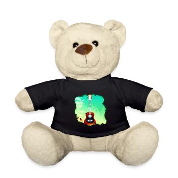 Colorful Guitar in Forest Nature Music - Teddy Bear - black - Front