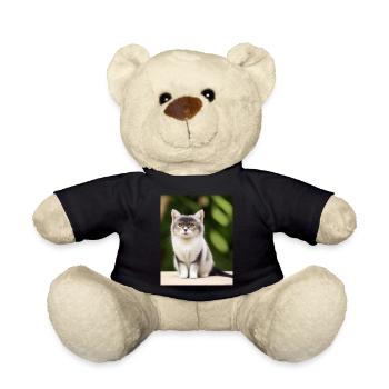 white persian cat - Teddy Bear - black - Front