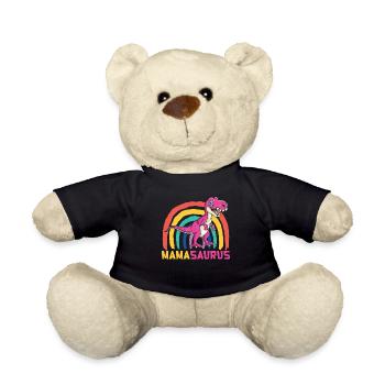 Mamasaurus Muttertag Mama Dinosaurier Mom - Teddy - Schwarz - Vorne