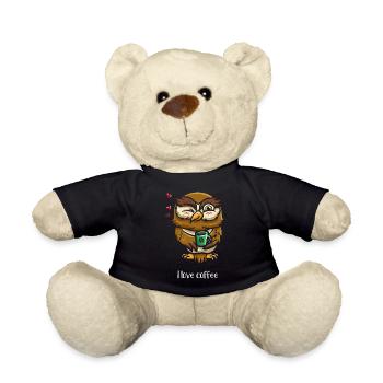 Animal Faune Caféine Buveur Hibou - Nounours - noir - Devant