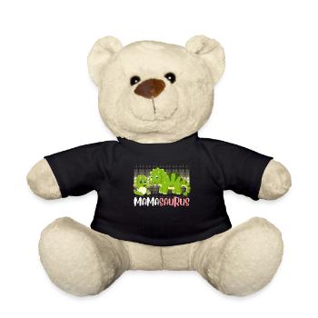 Mamasaurus Muttertag Mama Dinosaurier Mom - Teddy - Schwarz - Vorne