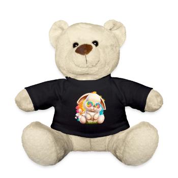 Easter Bunny with glasses Cute Bunny colorful bunnies - Teddy Bear - black - Front