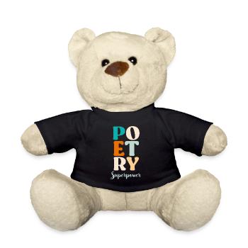 Poesie ist Therapie Gedichte Poeten Bücherliebe - Teddy - Schwarz - Vorne