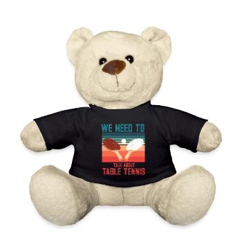 Lustiger Tischtennis Spruch Tischtennis - Teddy - Schwarz - Vorne