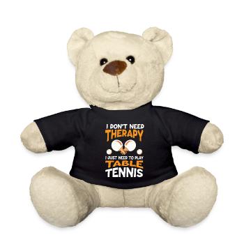 Lustiger Tischtennis Spruch Tischtennis - Teddy - Schwarz - Vorne