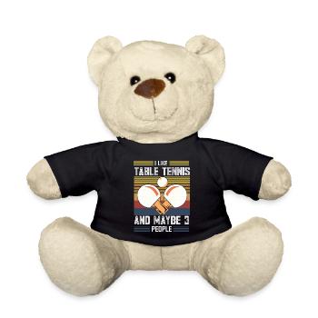 Lustiger Tischtennis Spruch Tischtennis - Teddy - Schwarz - Vorne